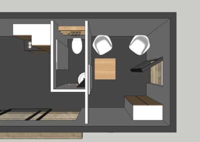 Plan intérieur loft de jardin