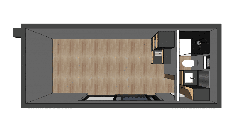 plan studio de jardin 20m2