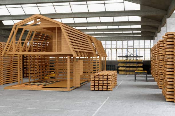 Maison en bois en construction