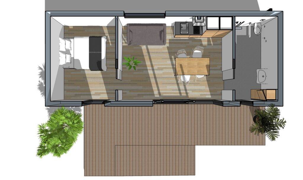 Plan studio de jardin 40m2